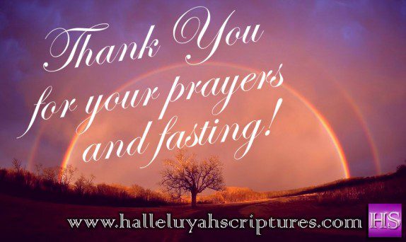thank you for prayer and fasting